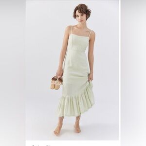 Urban outfitters light green distressed midi dress